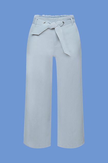 Jupe-culotte avec ceinture à nouer, mélange de coton et de lin