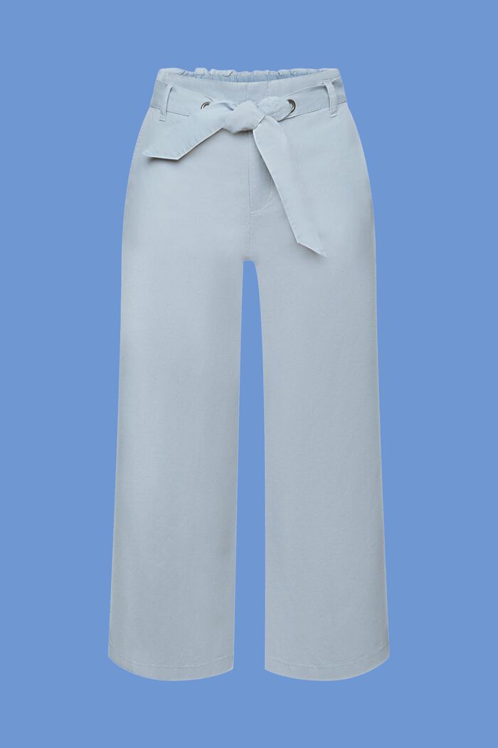 Jupe-culotte en coton et lin dotée d’une ceinture à nouer, LIGHT BLUE LAVENDER, detail image number 7