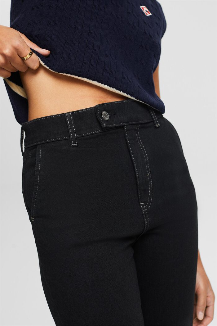 Schmal geschnittene Jeans mit hohem Bund, BLACK RINSE, detail image number 2