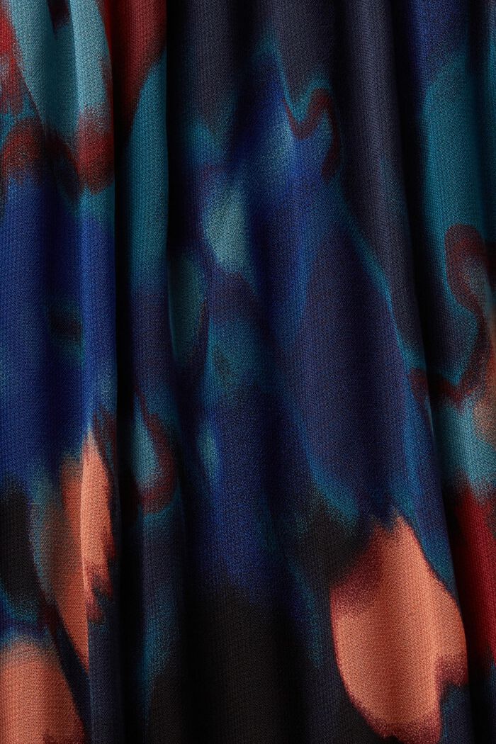 Jupe longueur midi plissée en mousseline, DARK BLUE, detail image number 5