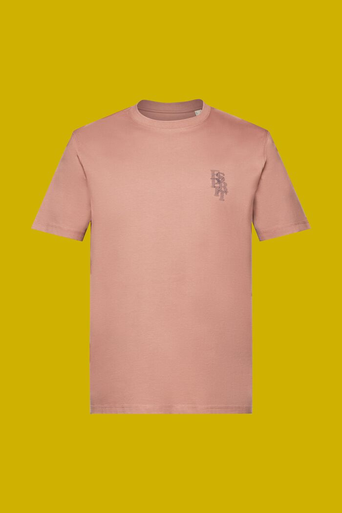 T-Shirt mit Logo, 100 % Baumwolle, DARK OLD PINK, detail image number 6