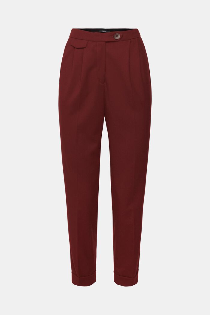 Pantalon à jambes fuselées, BORDEAUX RED, detail image number 7