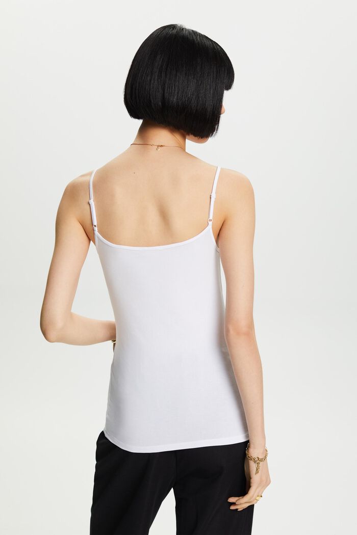 Top en maille stretch, WHITE, detail image number 3