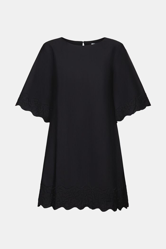 Mini-robe brodée à manches évasées, BLACK, detail image number 6