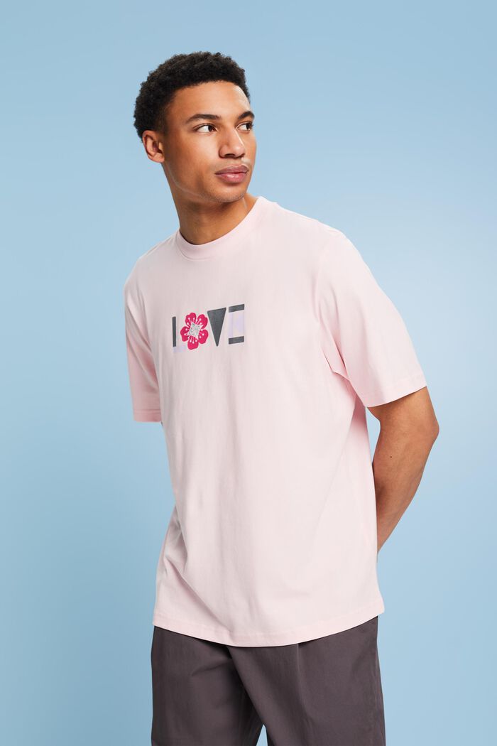 T-shirt unisexe en coton Pima imprimé, PASTEL PINK, detail image number 0