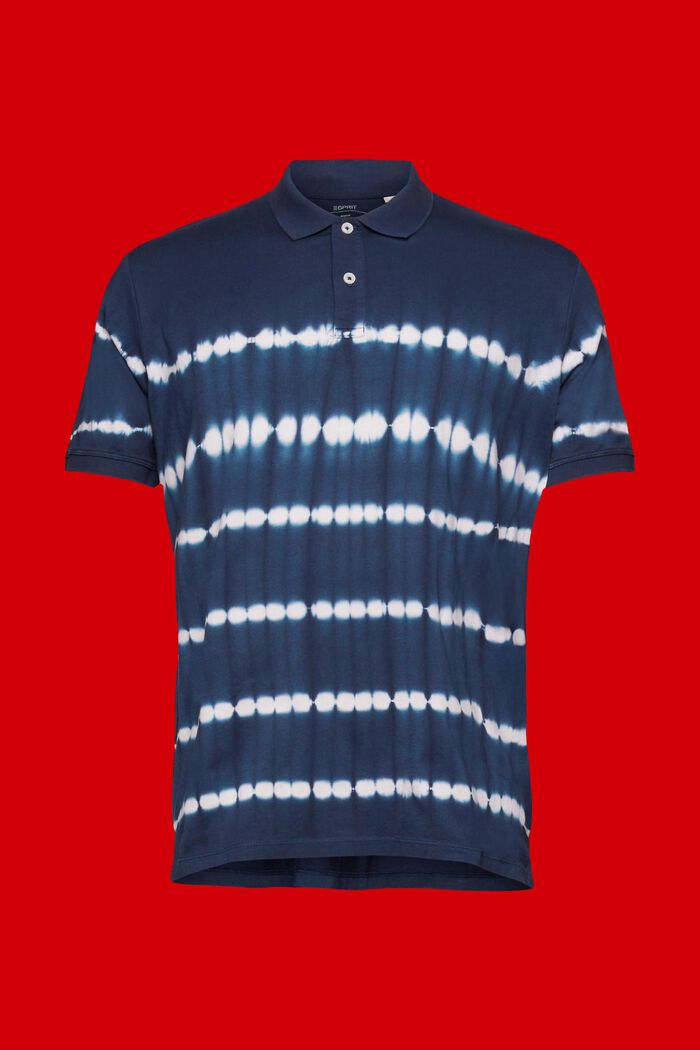 Polo en coton effet tie and dye, NAVY, detail image number 6