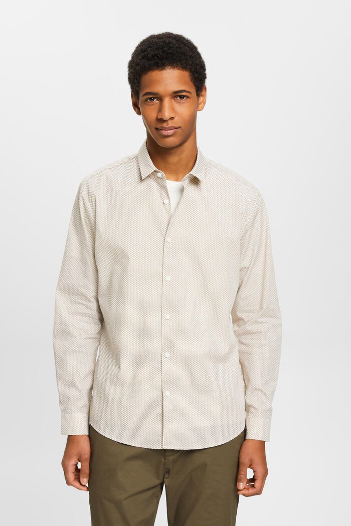 T-shirt en coton durable à motif, KHAKI BEIGE, detail image number 0
