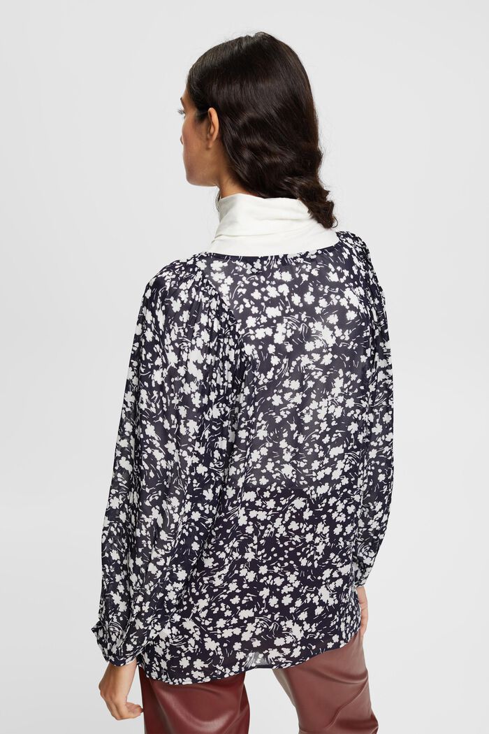 Leichte Bluse mit Blumenprint, NAVY, detail image number 3