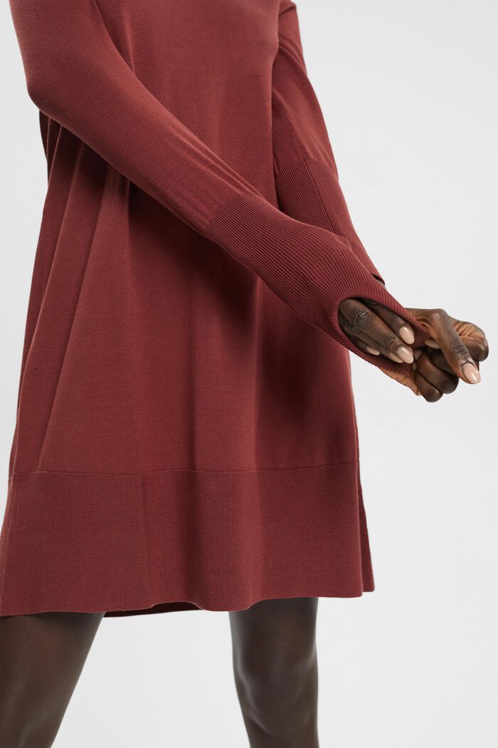Mini-robe en maille, BORDEAUX RED, detail image number 0