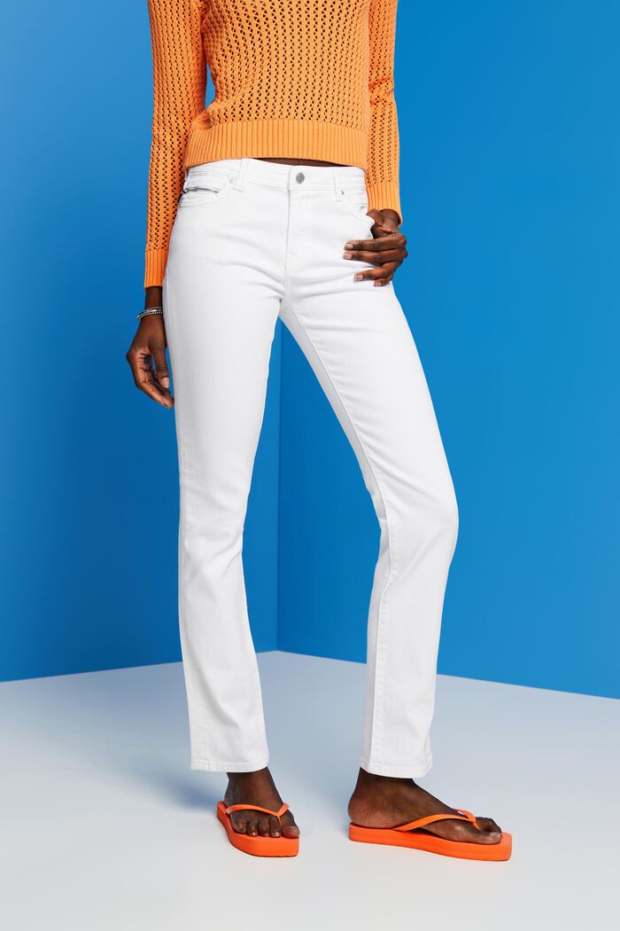 Jeans mit Reißverschlussdetail, WHITE, detail image number 0