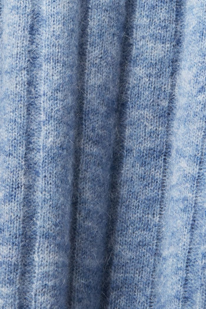 Oversize Rippstrickpullover mit V-Ausschnitt, BLUE LAVENDER, detail image number 5