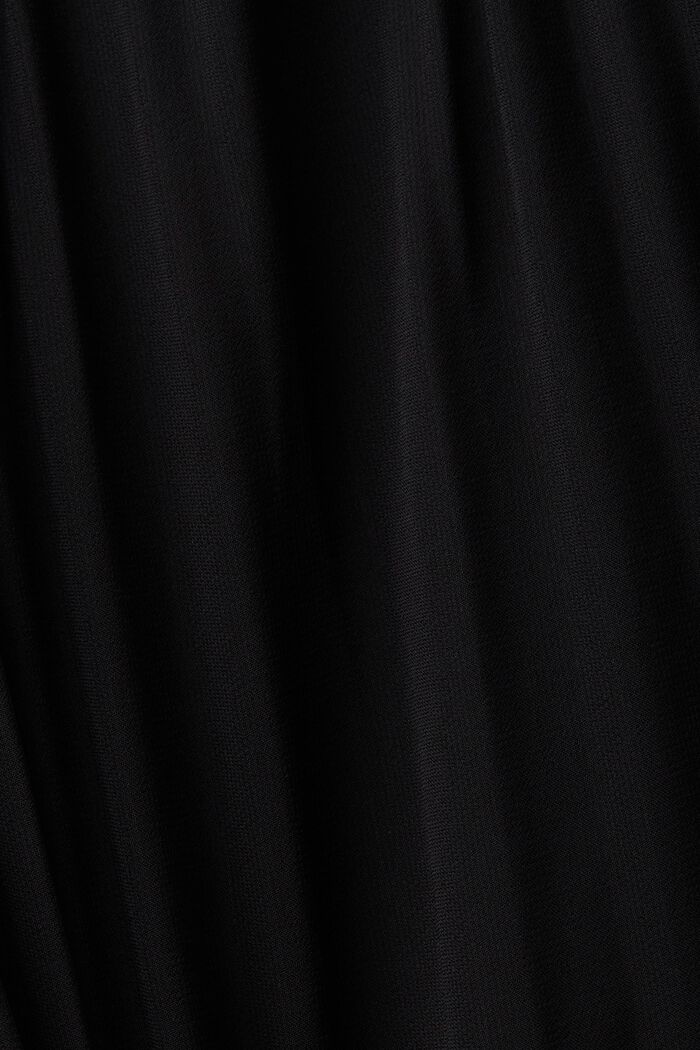 Mini-robe plissée en mousseline à col droit, BLACK, detail image number 5