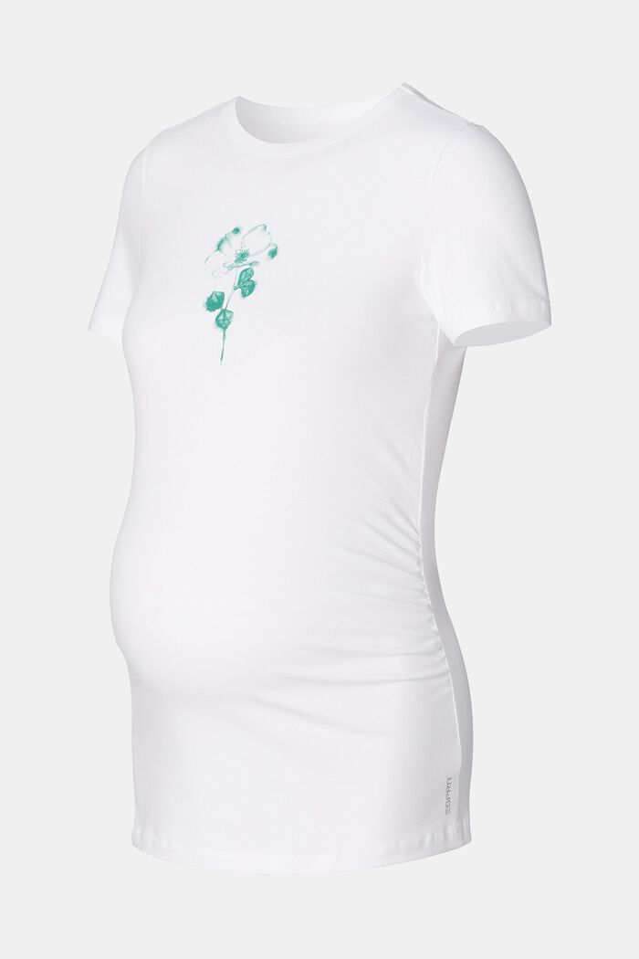 T-shirt à imprimé à fleurs, coton biologique, BRIGHT WHITE, detail image number 4