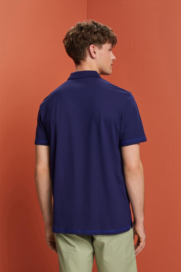 Poloshirt aus Jersey, 100 % Baumwolle, DARK BLUE, detail image number 3
