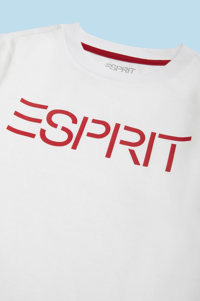 T-Shirt aus Bio-Baumwolle mit Logo, WHITE, detail image number 1