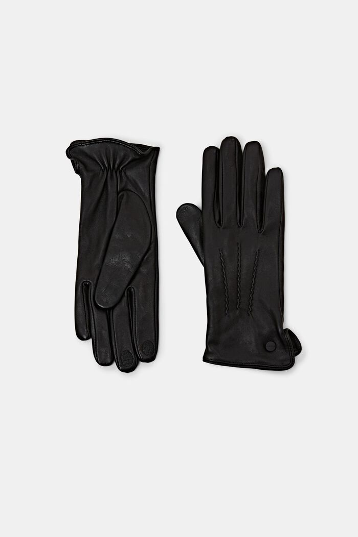 Handschuhe aus Leder, BLACK, detail image number 0