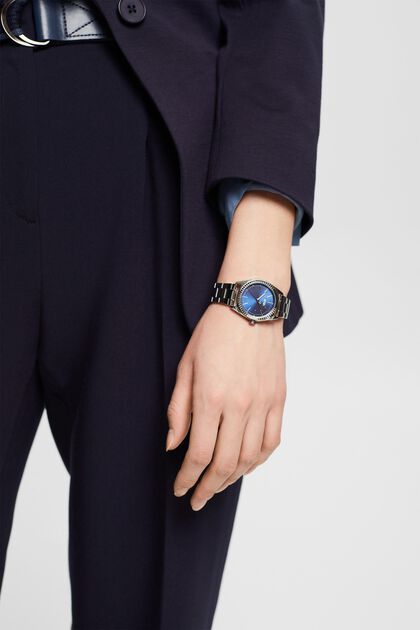 Edelstahl-Uhr mit Gliederarmband