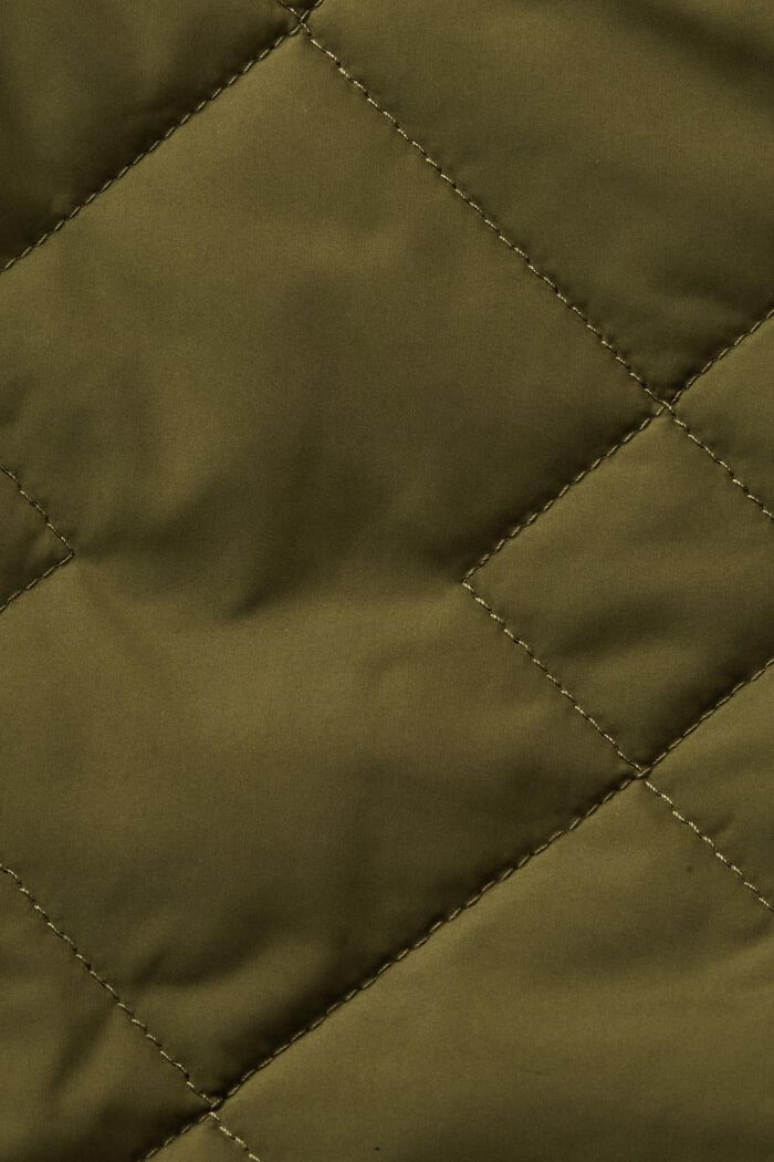 En matière recyclée : le manteau réversible agrémenté de peluche, DARK KHAKI, detail image number 5