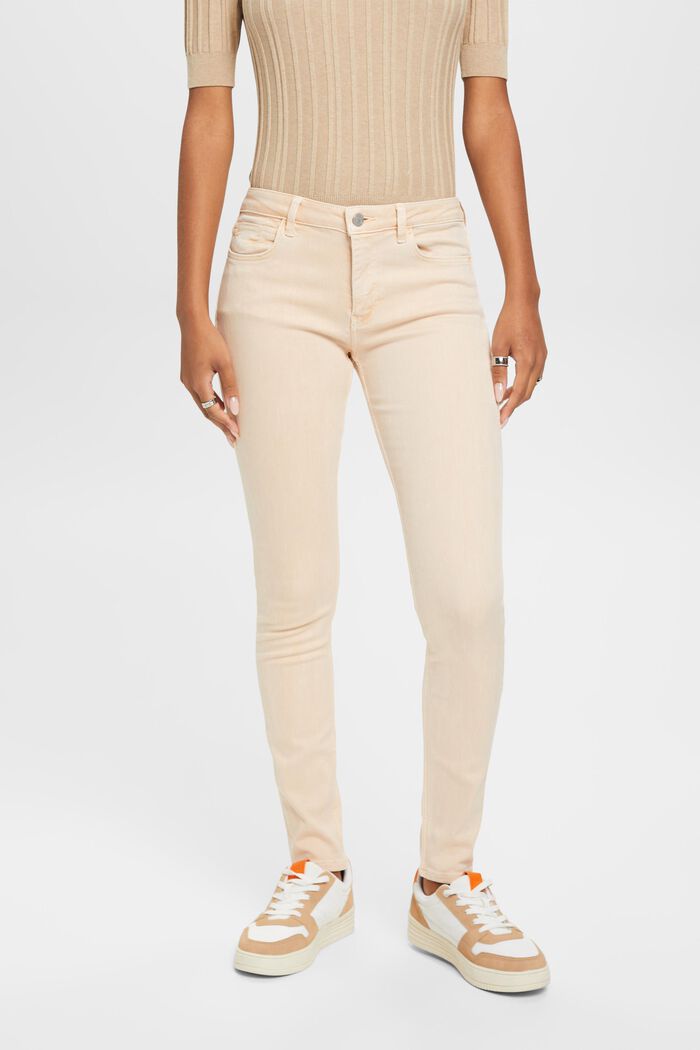 Skinny Jeans mit mittelhohem Bund, PASTEL PINK, detail image number 0