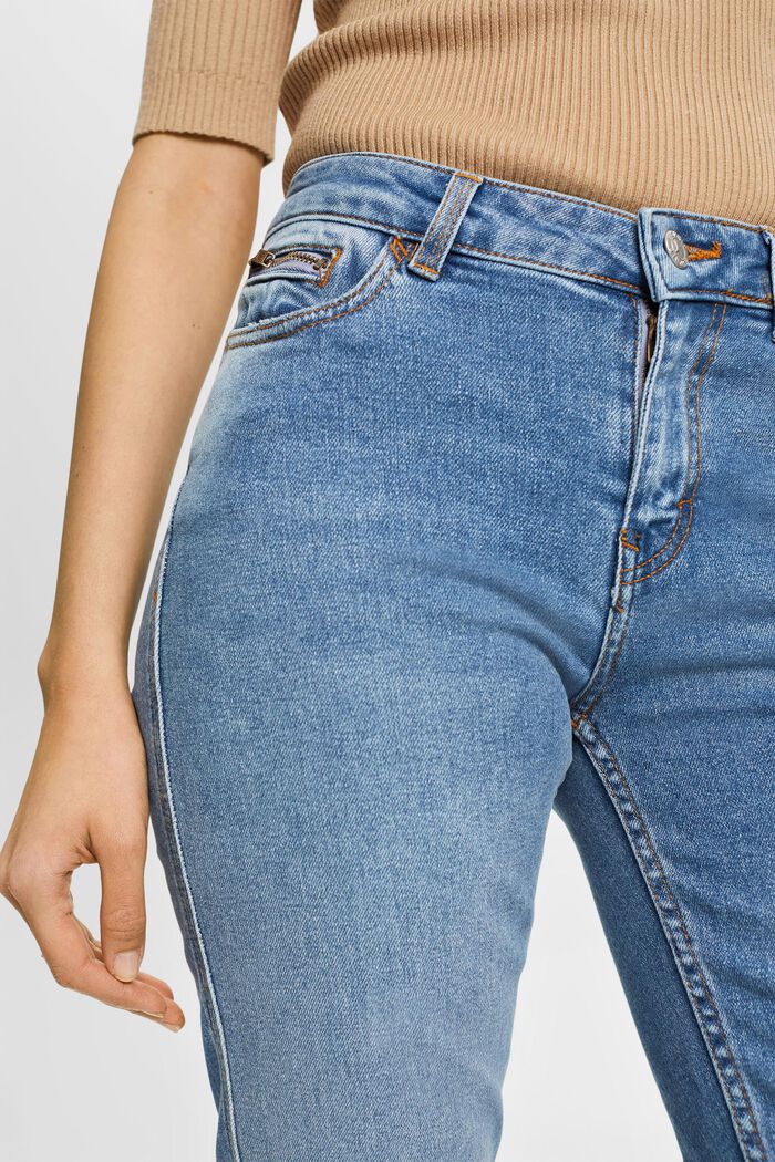 High-Rise-Jeans mit geradem Bein, BLUE LIGHT WASHED, detail image number 2