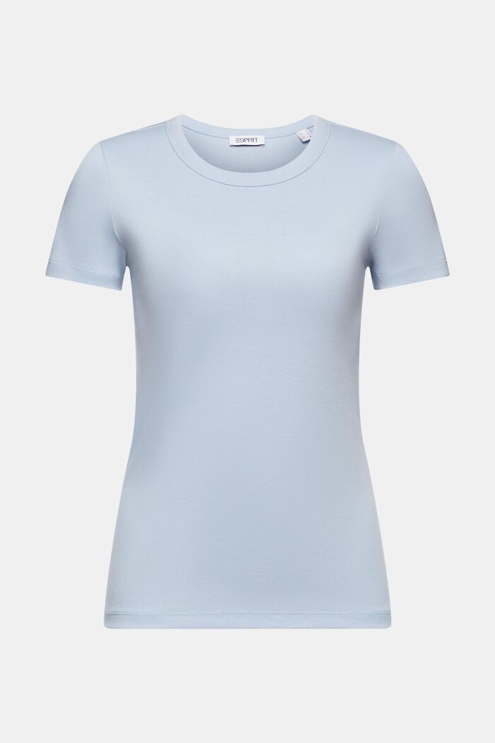 Kurzärmliges Baumwoll-T-Shirt, LIGHT BLUE, detail image number 6