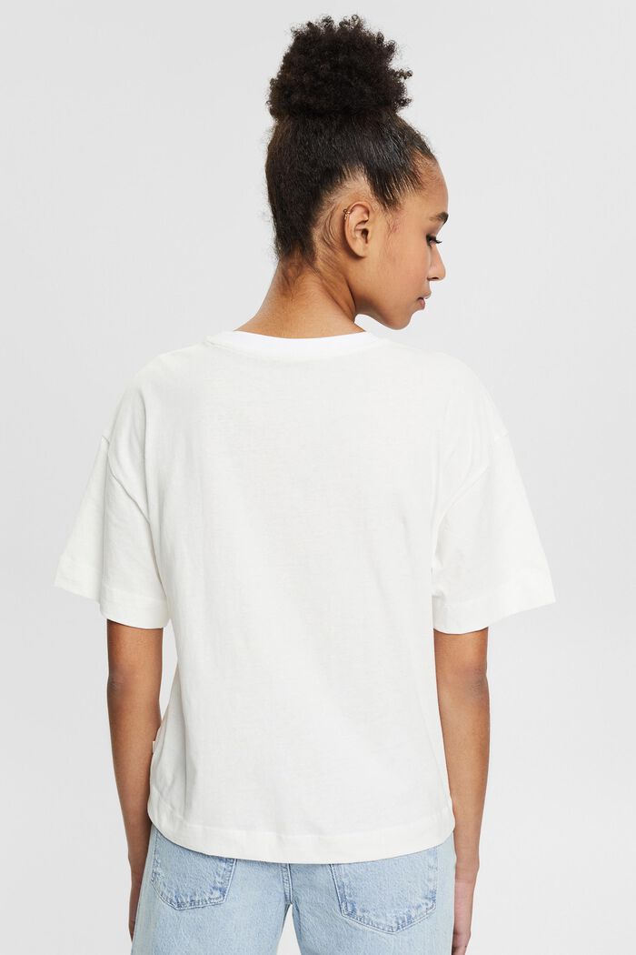 Shirt im College-Look, Organic Cotton, WHITE, detail image number 3