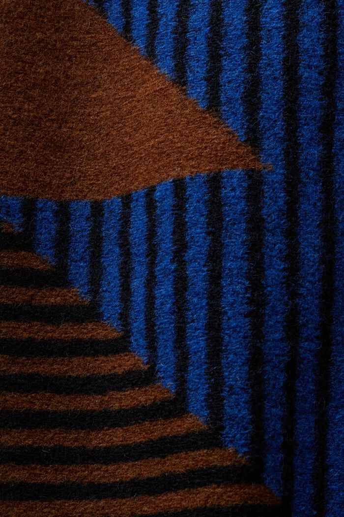 Manteau imprimé en laine mélangée, BRIGHT BLUE, detail image number 6