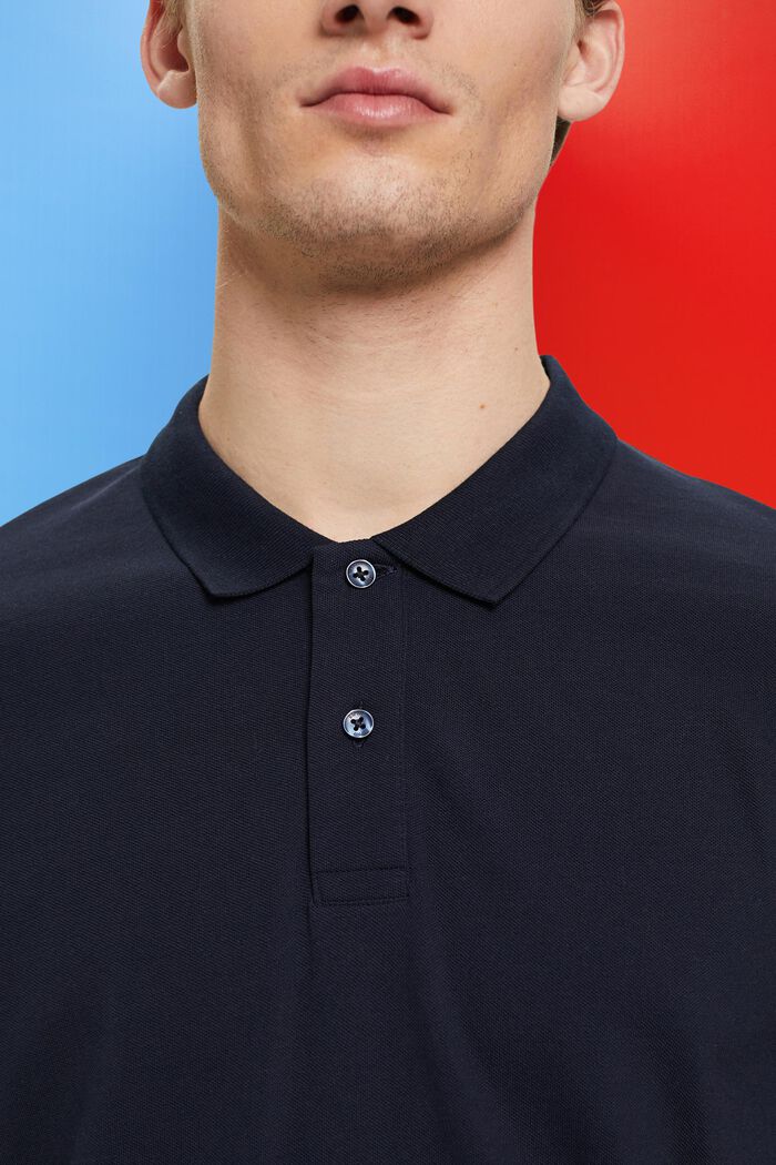 Slim-Fit-Poloshirt aus Baumwoll-Piqué, NAVY, detail image number 2