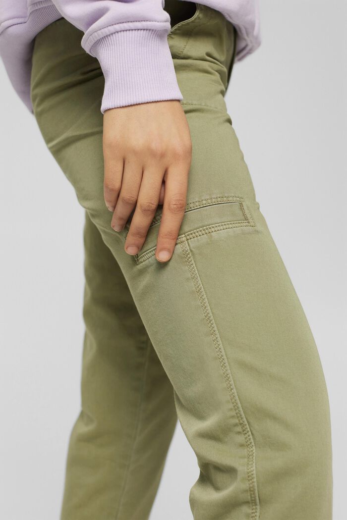 Pantalon corsaire en coton Pima, LIGHT KHAKI, detail image number 0