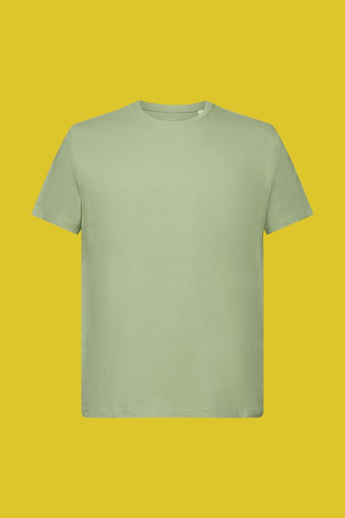 Jersey T-Shirt, Baumwolle-Leinen-Mix, PALE KHAKI, detail image number 6