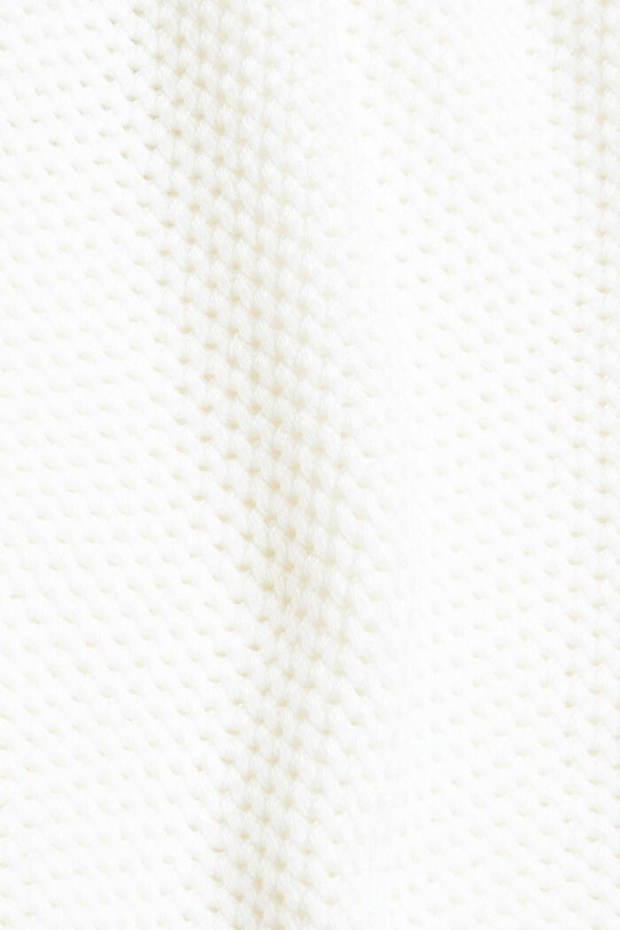 Pullover aus Strukturstrick, Baumwoll-Mix, OFF WHITE, detail image number 4
