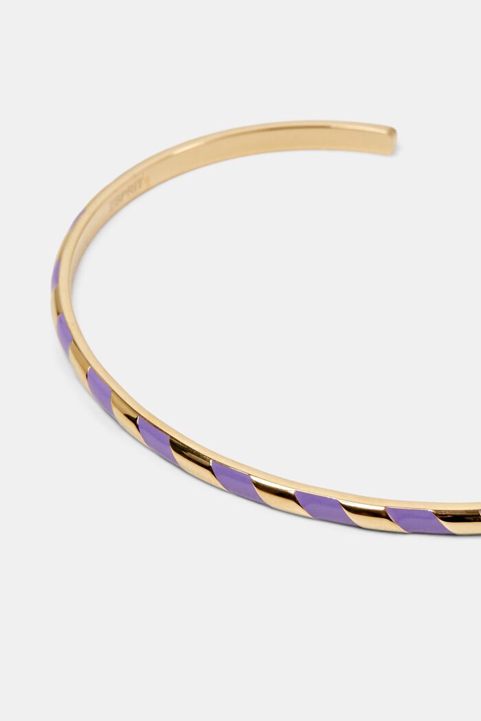 Bracelet rigide bicolore en acier inoxydable, LILAC, detail image number 1