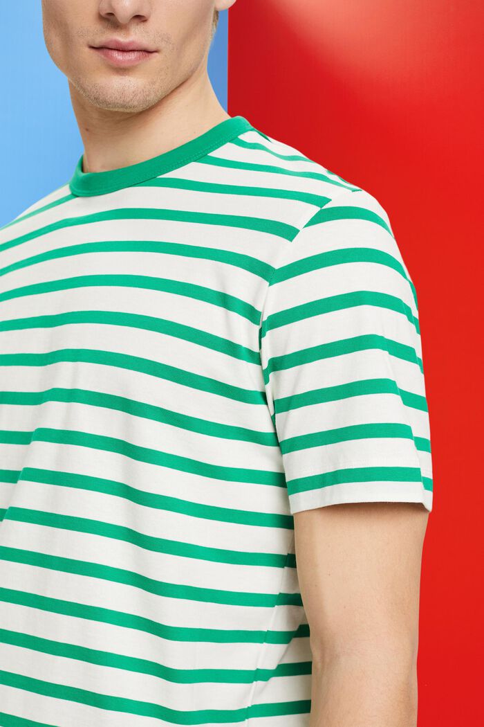 Streifen-T-Shirt aus nachhaltiger Baumwolle, GREEN, detail image number 2