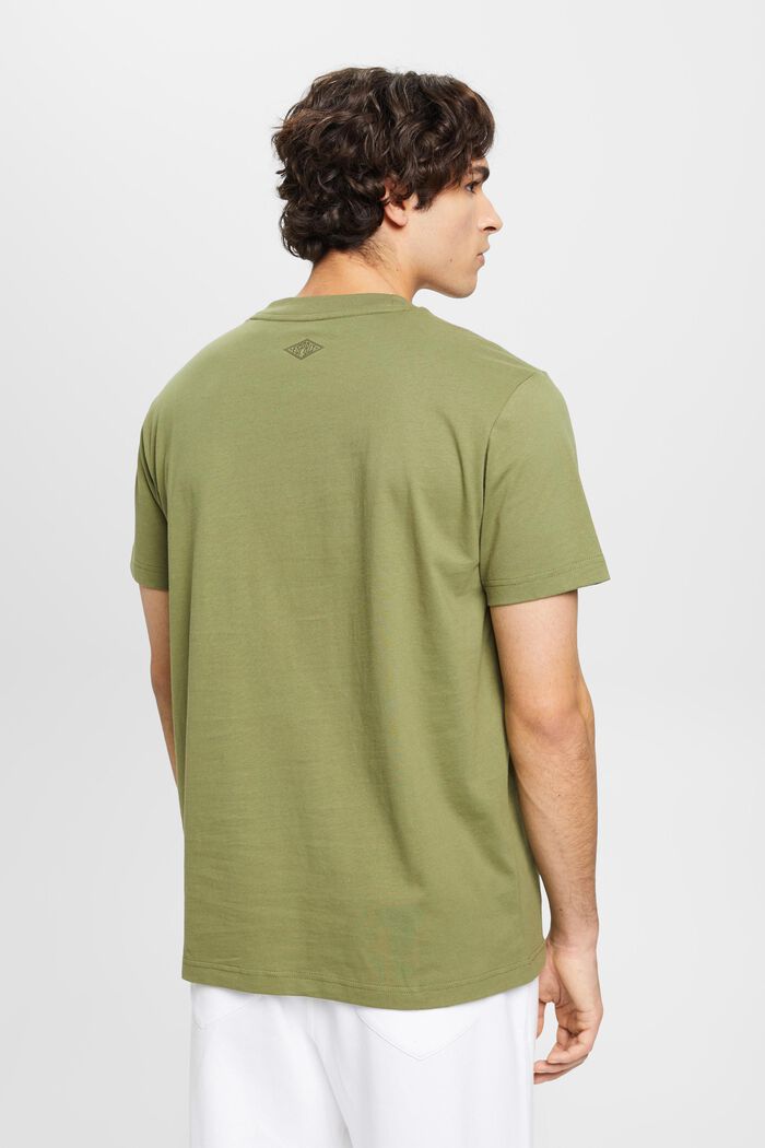 T-shirt en coton à logo rétro, OLIVE, detail image number 3