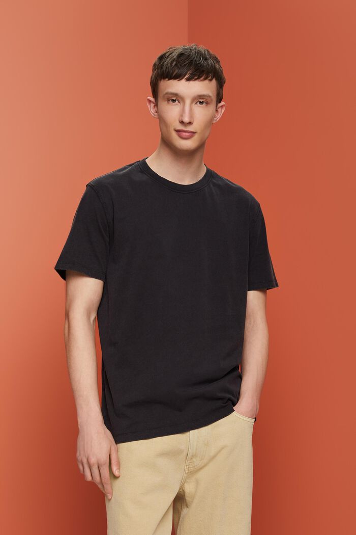 Jersey-T-Shirt, 100% Baumwolle, BLACK, detail image number 0