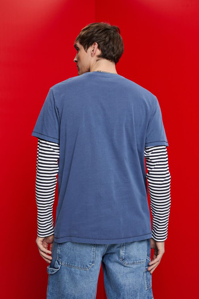 T-shirt délavé, 100 % coton, NAVY, detail image number 3