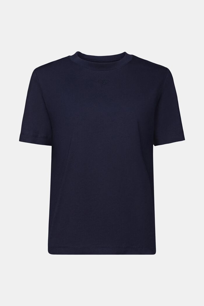 T-Shirt aus Pima-Baumwolle mit Logostickerei, NAVY, detail image number 5