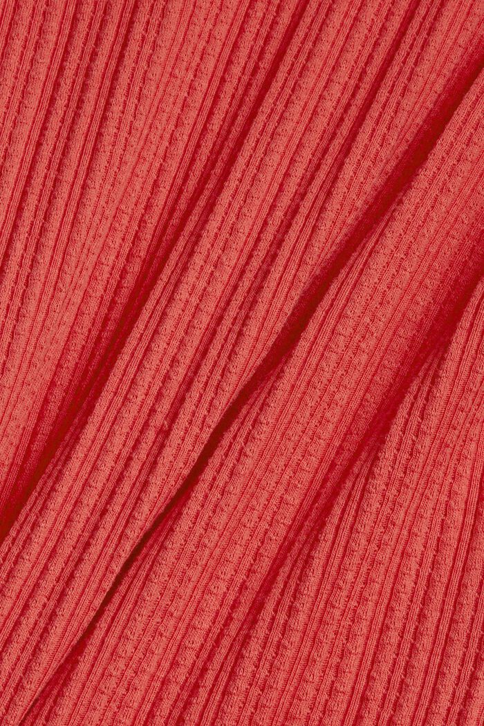 Pull-over en maille à motif, 100 % coton, RED, detail image number 4
