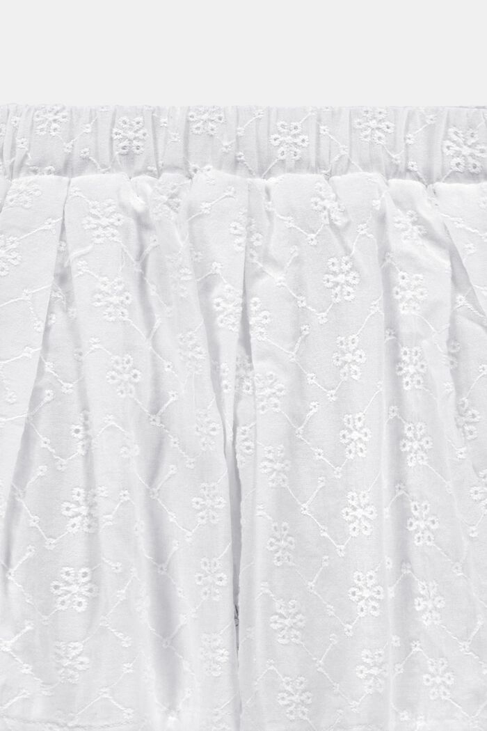 Jupe à broderie anglaise, 100 % coton, WHITE, detail image number 2
