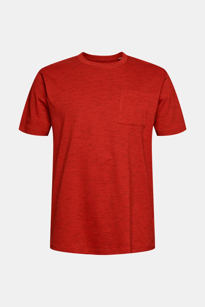 T-shirt en jersey de coton mélangé, RED ORANGE, overview