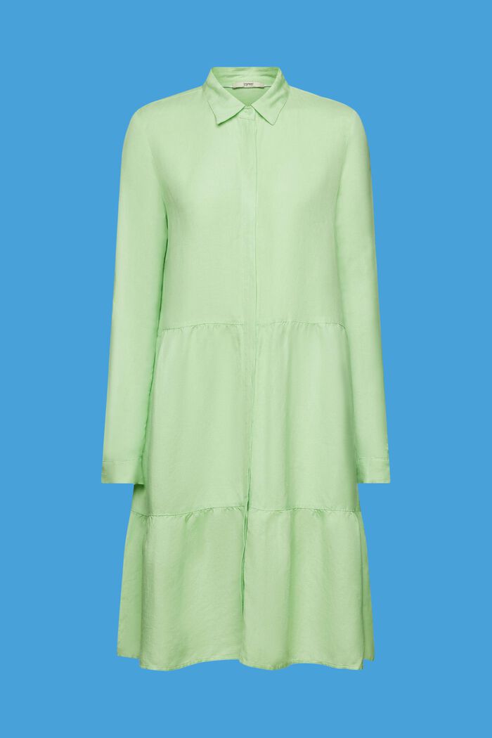 Mini robe-chemise en lin mélangé, CITRUS GREEN, detail image number 6