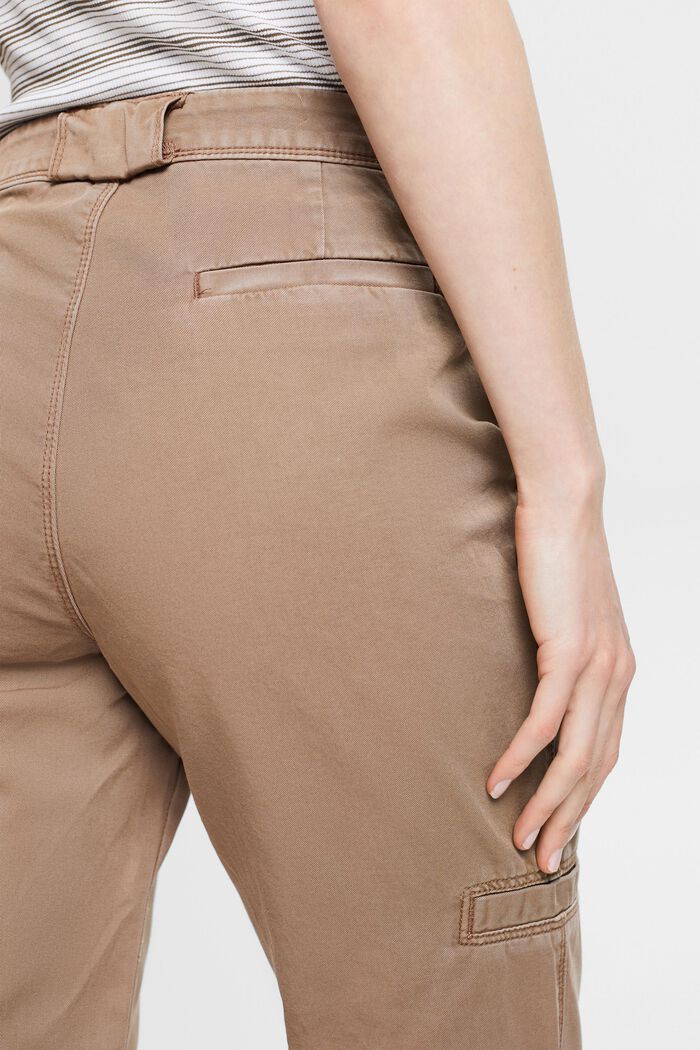 Pantalon corsaire en coton Pima, TAUPE, detail image number 3