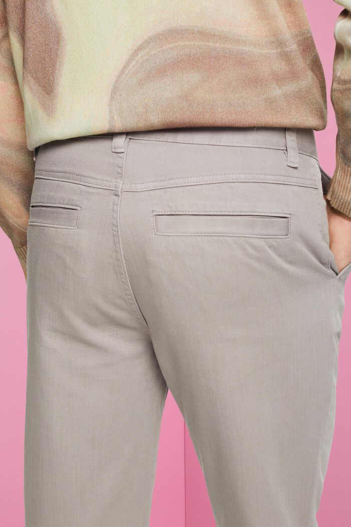 Pantalon en coton ample de coupe légèrement évasée, LIGHT GREY, detail image number 4
