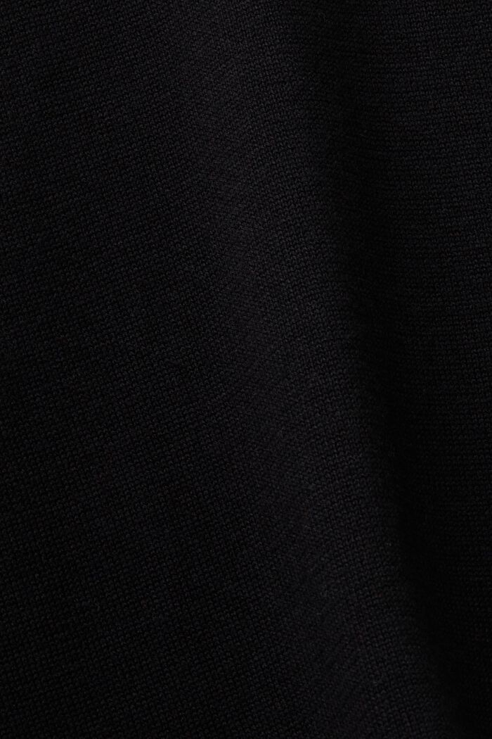 Kurzärmliger Pullover mit Rundhalsausschnitt, BLACK, detail image number 5
