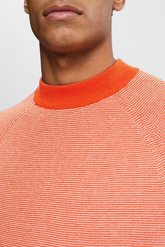 Pull-over rayé à col montant, ORANGE RED, detail image number 2