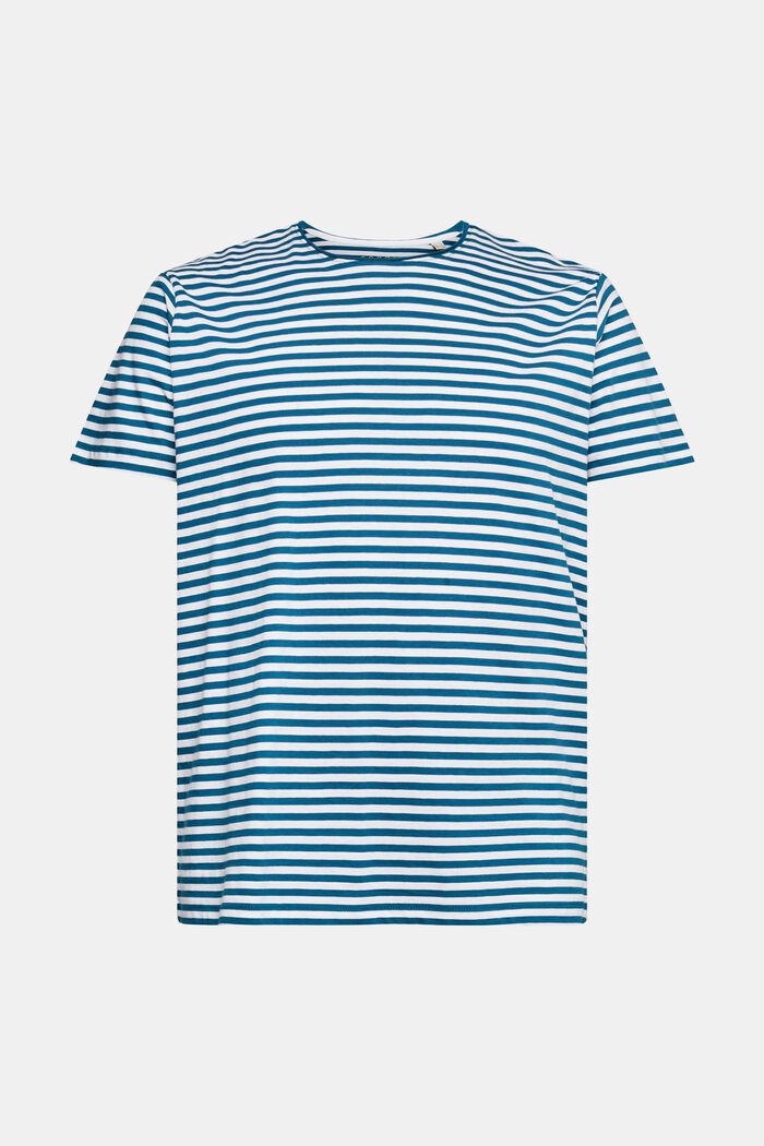 Jersey-T-Shirt mit Streifenmuster, PETROL BLUE, detail image number 5