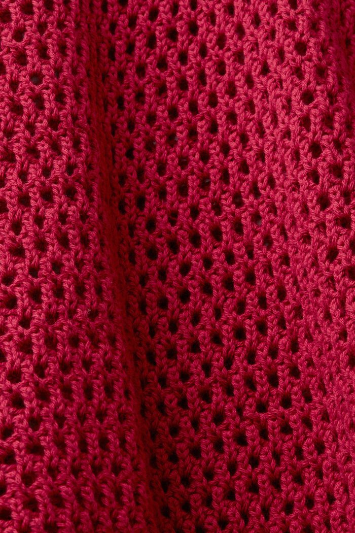 V-Ausschnitt-Pullover aus nachhaltiger Baumwollle, DARK PINK, detail image number 5