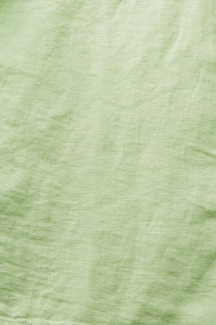 Chemise en coton et lin, LIGHT GREEN, detail image number 6