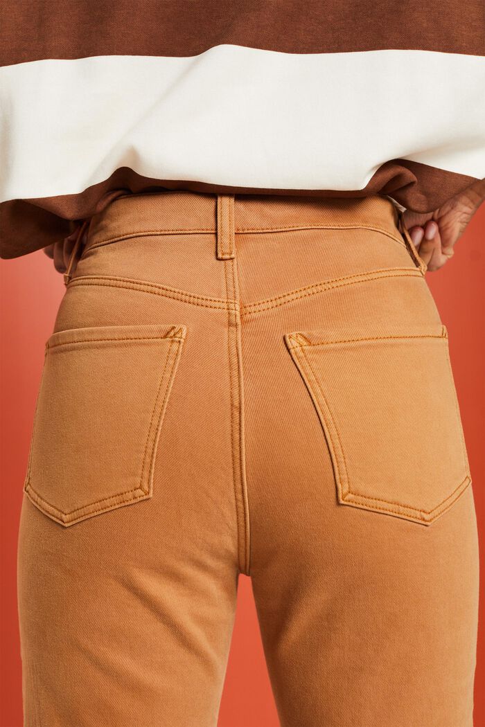 Pantalon droit à taille haute de style rétro, CAMEL, detail image number 3