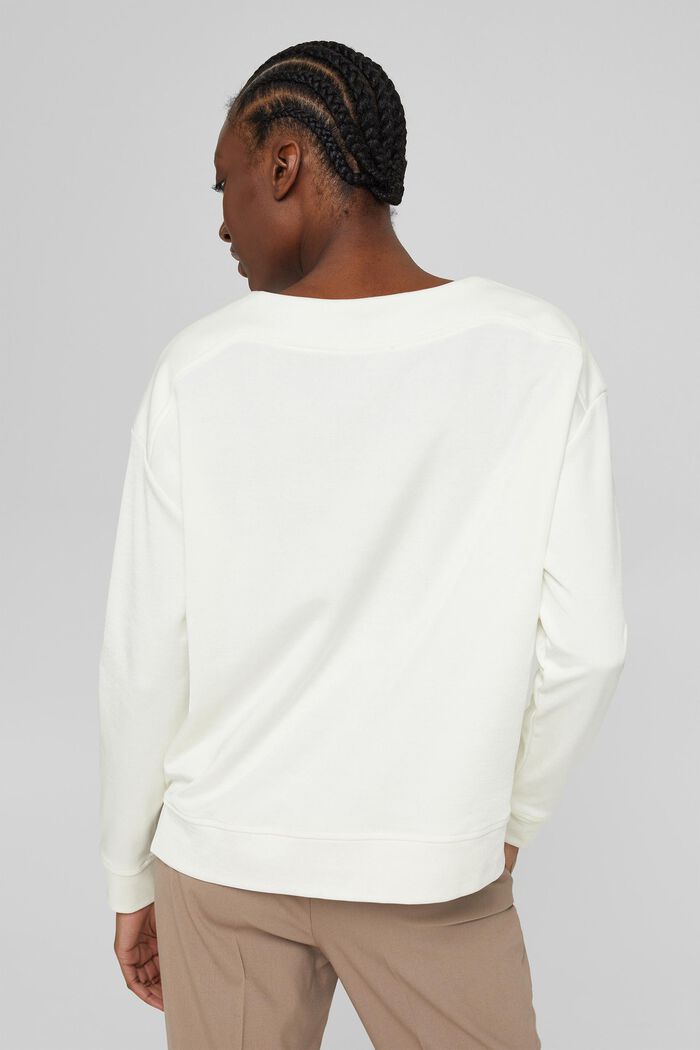 Sweatshirt aus Baumwoll-Mix, OFF WHITE, detail image number 3